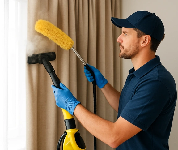 Trusted curtain steam cleaning technician Matty Curtain Cleaning teneriffe QLD