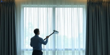 Commercial curtain steam cleaning service teneriffe hotels offices