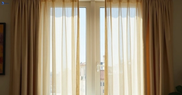 Dusty and dull curtains in teneriffe before steam cleaning